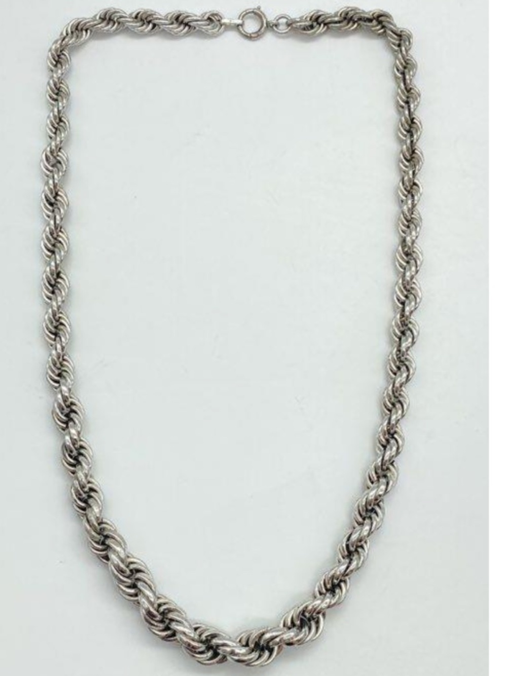 VTG 925 Sterling Silver Chunky Rope Chain Necklace 18 in 35.77 Grams